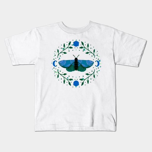 Celestial Moth Kids T-Shirt by zeelv